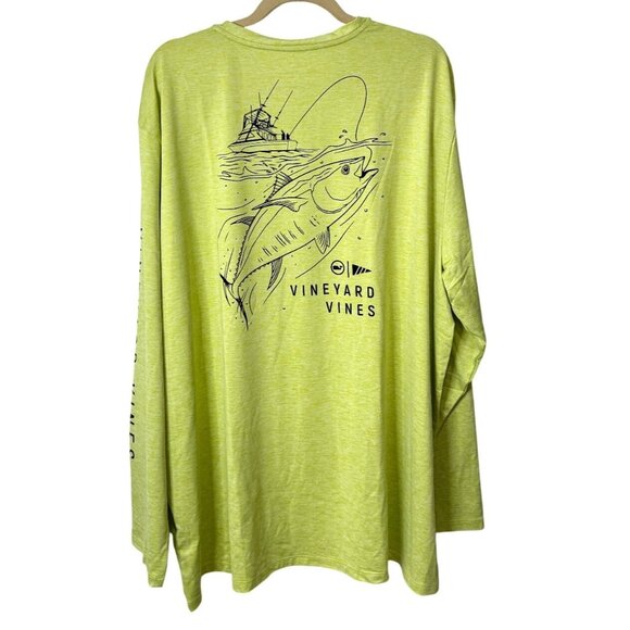 Vineyard Vines Other - Vineyard Vine Performance T-Shirt Long Sleeve Fishing Tuna Wild Lime Men XXL NEW